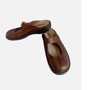 Zumfoot Mary Jane Brown Leather Mules Womens Slip On Shoe EU 39